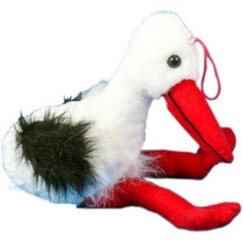 Gólya plüssfigura - 34 cm kép