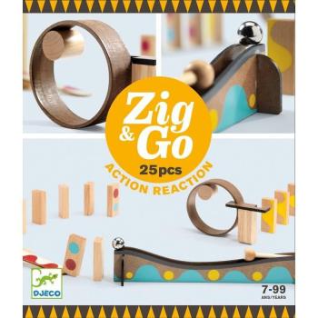 Gurul és borul - Dominós golyópálya 25 db-os - Zig &amp; Go - 25 pcs - Djeco kép