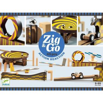 Gurul és borul - Dominós golyópálya 45 db-os - Zig &amp; Go - 45 pcs - Djeco kép