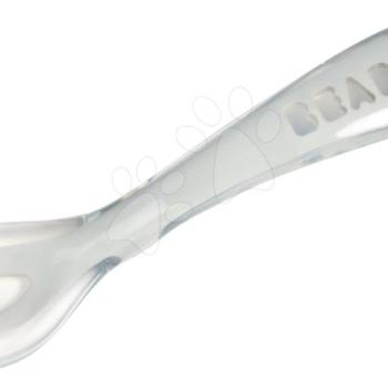 Gyakorló kanál Beaba 2nd age training spoon Light Mist 13 cm puha szilikonból egyedüli étkezéshez szürke 8 hó-tól kép