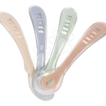 Gyakorlókanalak Second Age Silicone Spoons Natural Set Beaba szilikonból önálló étkezéshez 4 darab 8 hó-tól kép