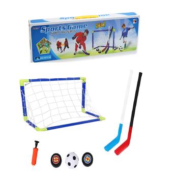 Gyerek floorball készlet focikapuval – 2 ütővel, mini labdával és kiegészítőkkel beltéri és kültéri játékhoz AZL898 (BBJ) kép