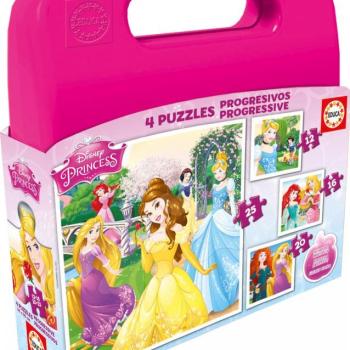Gyerek puzzle Disney Hercegnők Educa progresszív 25-20-16-12 db 16508 kép