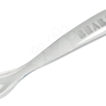 Gyermek kanál Beaba Ergonomic 1st age Light Mist szilikonból szürke 17 cm 4 hó-tól kép