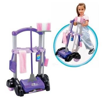 Gyermek takarítókocsi - házimunkás játék készlet ronggyal, seprűvel, felmosóval (BBMJ) kép