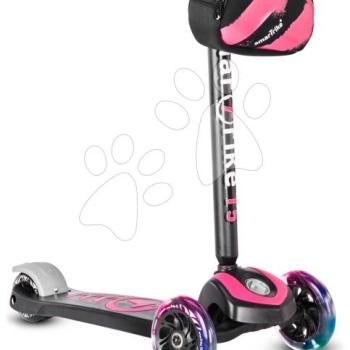 Háromkerekű roller világító kerekekkel és hátizsákkal T5 Pink smarTrike állítható kormánnyal 20 kg teherbírással kép