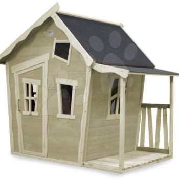 Házikó cédrusból Crooky 150 Exit Toys tornáccal és vízhatlan tetővel szürkés-bézs kép