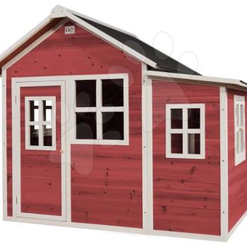 Házikó cédrusból Loft 150 Red Exit Toys tágas vízhatlan tetővel piros kép