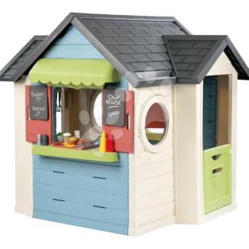 Házikó étteremmel és bolttal Chef House Life Smoby bővíthető konyha hűtővel tűzhellyel és pénztárgéppel 48 kiegészítővel 24 hó-tól kép