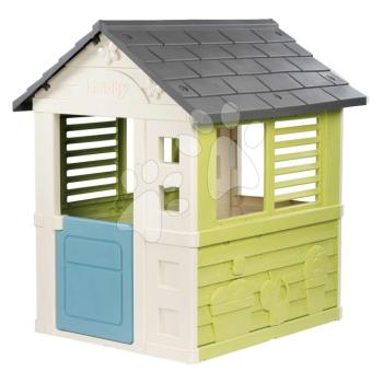 Házikó felezett ajtóval Jolie Playhouse Life Smoby bővíthető zöld-kék 3 ablakkal és 2 árnyékolóval UV védelemmel 24 hó-tól - 2025 modell kép