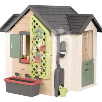 Házikó kis kertész részére virágtartókkal Garden House Life Smoby bővíthető ereszcsatorna esővízgyűjtővel növényfuttató rács madáretetővel 135 cm UV védelem 24 hó-tól - 2025 modell kép