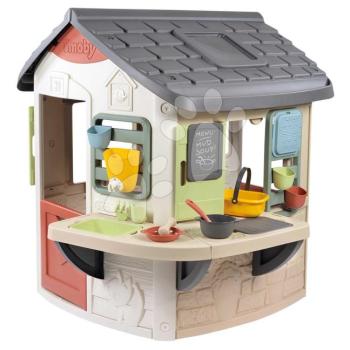 Házikó munkafelülettel kertészeknek 16 kiegészítővel Mud Cooking House Life Smoby bővíthető 2 felezett bejárattal működő víztartállyal UV védelemmel 24 hó-tól kép