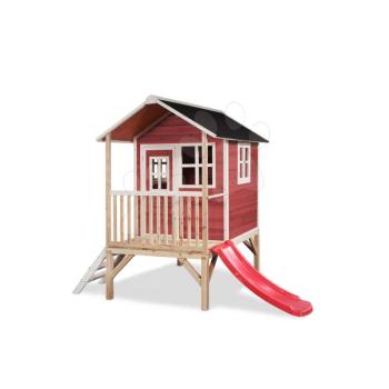 Házikó pilléreken cédrusból Loft 300 Red Exit Toys vízhatlan tetővel és csúszdával piros kép