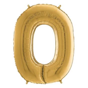 Héliumos fólia lufi, 0-as szám, 65 cm, arany kép