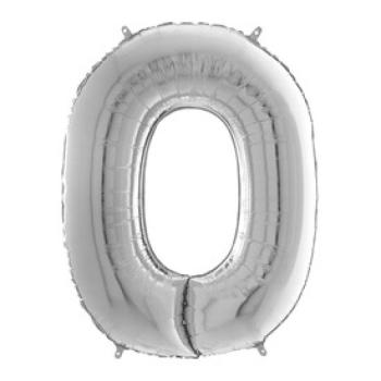 Héliumos fólia lufi, 0-as szám, 65 cm, ezüst kép