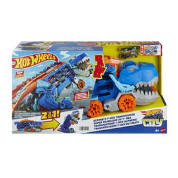 Hot wheels city átalakítható ultimate autószállító t-rex kép