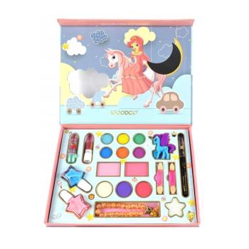 Igoodco 21 részes hercegnős szépítkező készlet - körömlakkokkal, szemfestékekkel, gyöngyékszerekkel, unikornis figurával (BBJ) kép