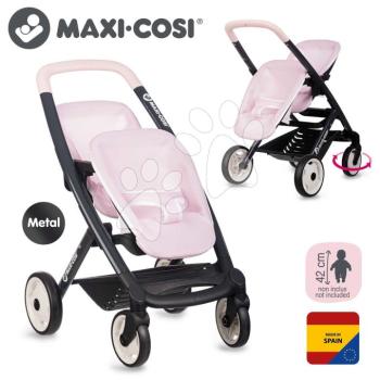 Iker babakocsi biztonsági övvel Twin Pushchair Pink Maxi Cosi&Quinny Smoby 42 cm játékbabának 64 cm ergonomikus tolókarral kép
