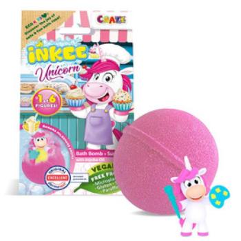 Inkee, vegan fürdőgolyó csomag Unikornis figurával, banán aromájú kép