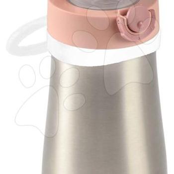 Ivó palack Bidon duplafalú Stainless Steel Bottle Beaba Old Pink 350ml rózsaszín rozsdamentes acélból 18 hó-tól kép