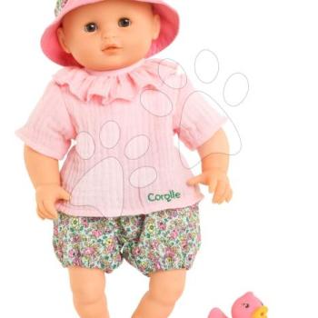 Játékbaba fürdéshez Baby Bath Coralie Mon Premiere Poupon Corolle barna pislogó szemekkel és kiskacsával 30 cm 18 hó-tól kép