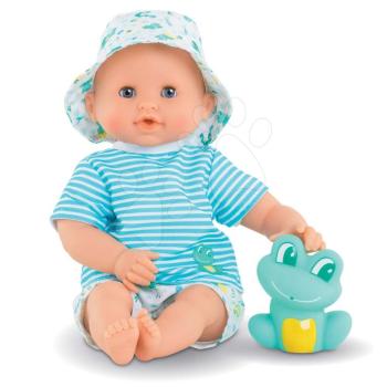 Játékbaba fürdéshez Baby Bath Marin Mon Premiere Corolle kék pislogó szemekkel és békával 30 cm 18 hó-tól kép