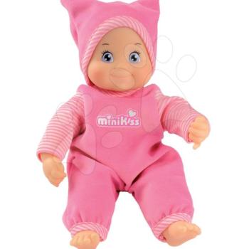 Játékbaba hanggal legkisebbeknek Minikiss Smoby rózsaszín sapkában 27 cm 12 hó-tól kép