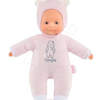 Játékbaba mackó Sweet Heart Pink Bear Corolle 30 cm kék szemekkel és levehető füles kapucnival rózsaszín 9 hó-tól kép