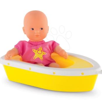 Játékbaba Mini Bath Plouf Corolle barna szemekkel és csónakkal 20 cm 18 hó-tól kép