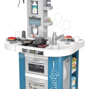 Játékkonyha hanggal és fénnyel Tech Edition Kitchen Smoby működő konyhai ezsközökkel és élelmiszerekkel 35 kiegészítő 100 cm magas/51 cm pult kép