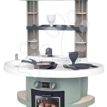 Játékkonyha mechanikus hanggal Nova Kitchen Smoby minimalista dizájnban 13 kiegészítővel 78 cm magas kép