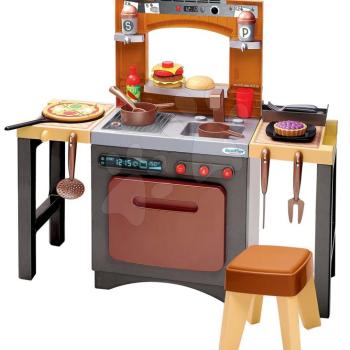 Játékkonyha pizzával Pizzeria Écoiffier körbejárható állátható székkel és 33 kiegészítővel 18 hónapos kortól kép