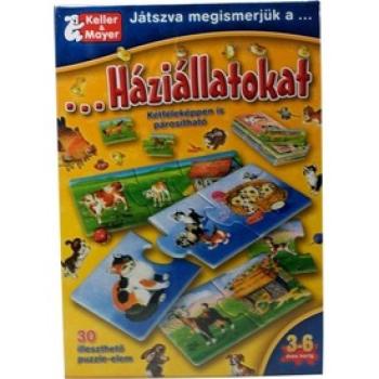 Játszva megismerjük a háziállatokat 30 darabos puzzle kép