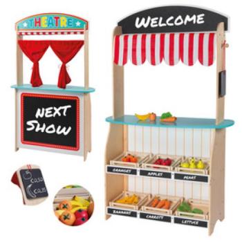 Jouéco® - 2 in 1 bábszínház, és kisbolt gyümölcsökkel kép