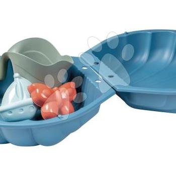 Kagyló homokozó formákkal 2 darab Double Mini Sand Pit Life Smoby lapát gereblye 35 cm kis területekre 18 hó-tól - 2025 modell kép