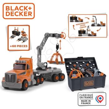 Kamion szerszámos kofferrel és szerszámokkal Bricolo Truck Black&Decker Smoby mechanikus fúróval 60 kiegészítővel kép