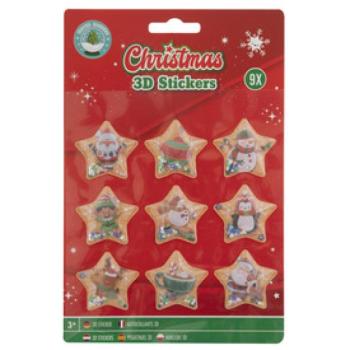 Karácsonyi 3D matrica, 9 db /csomag, 2 féle kép