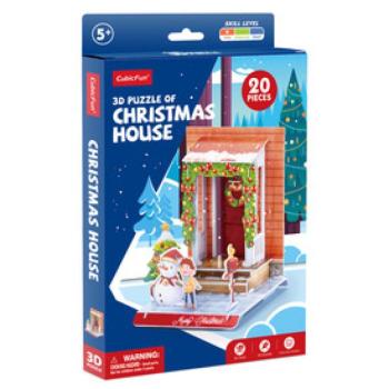 Karácsonyi 3D puzzle házikó, hóember, fenyő kép