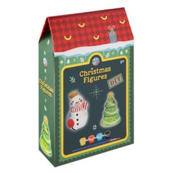 Karácsonyi figurafestő, 7 cm, 2 db, 2 féle (hóember +rénszarvas, Mikulás +karácsonyfa) kép