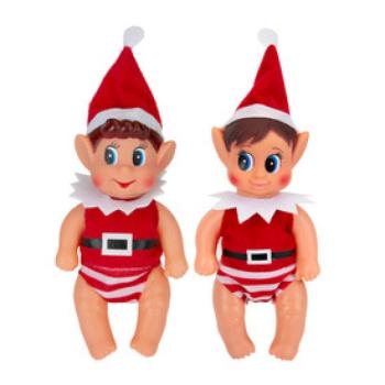 Karácsonyi fiú /lány manó 13cm kép