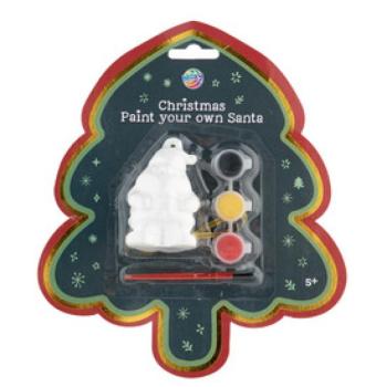 Karácsonyi gipszfigura kifestő 3 festékkel és ecsettel, 8, 5 cm kép