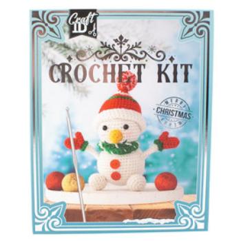 Karácsonyi horgoló szett hóember figura 16x9x18 cm kép