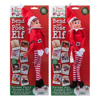 Karácsonyi manó, 30 cm, hajlítható lábú kép