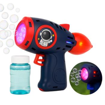 Kék színű rakéta formájú automata buborékfújó fegyver – színes fényekkel (BBJ) kép