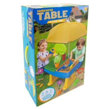 Kerti homokozóasztalka napernyővel, 15 részes kép
