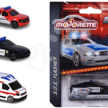 Készenléti kocsi S.O.S. Flashers Majorette fémből 7,5 cm hosszú több fajta kép