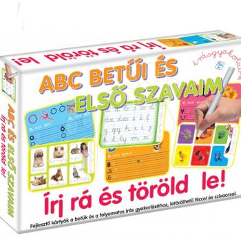 Készségfejlesztő játék Betűk ABC és első szavak-írj rá és töröld le Dohány (nyelvek SR, CR, HU, RO) 3 évtől kép