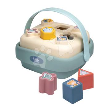 Készségfejlesztő kosár formaillesztő kockákkal Shape Sorter Basket Little Smoby 8 különböző forma állatkás ábrákkal 12 hó-tól kép