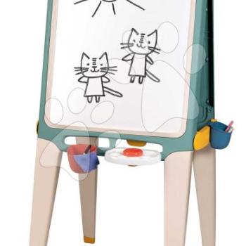 Kétoldalas tábla krétára és mágnesekre Ultimate Easel Smoby festékpalettával és tárolóval 13 kiegészítő 125 cm magas kép