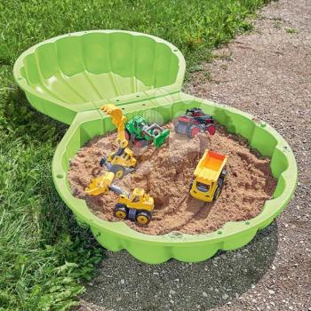 Kétrészes homokozó Watershell Green BIG kagyló 2*100 l vízre és homokra 88*75*22 cm zöld 18 hó-tól kép